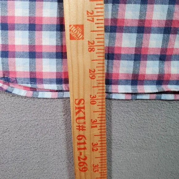 Vineyard Vines Shirt Mens L Pink White Blue Plaid Flannel Classic Fit Preppy - Picture 5 of 9